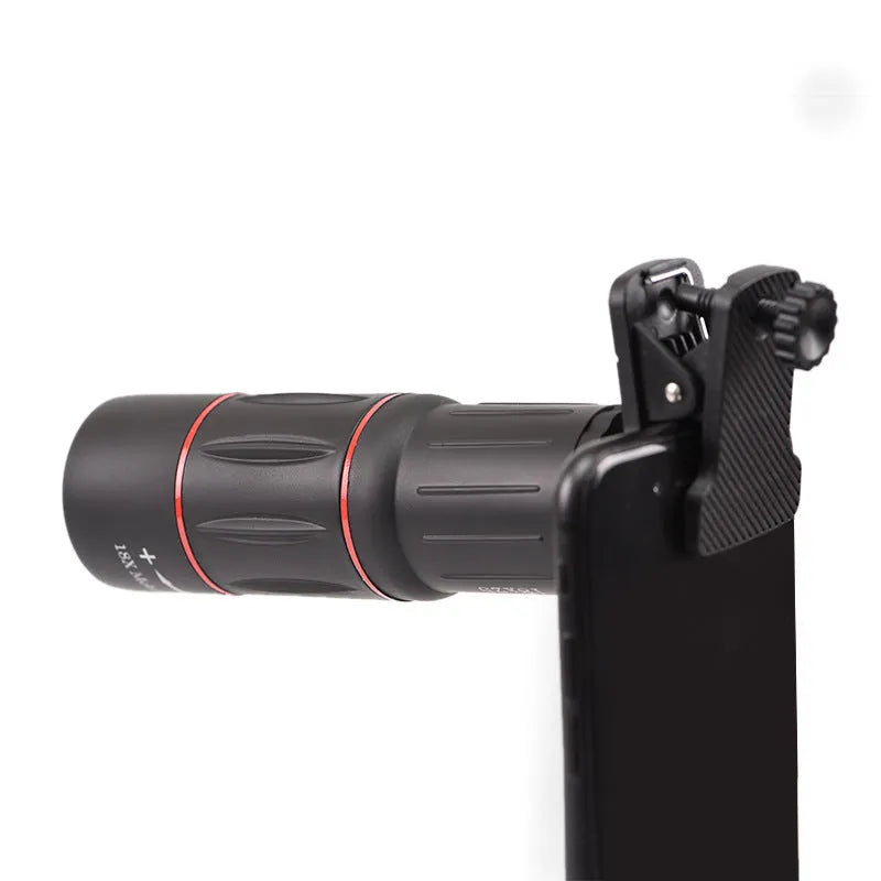 18X mobile telephoto lens with universal clip and flexible aluminium tripod for Samsung smartphones