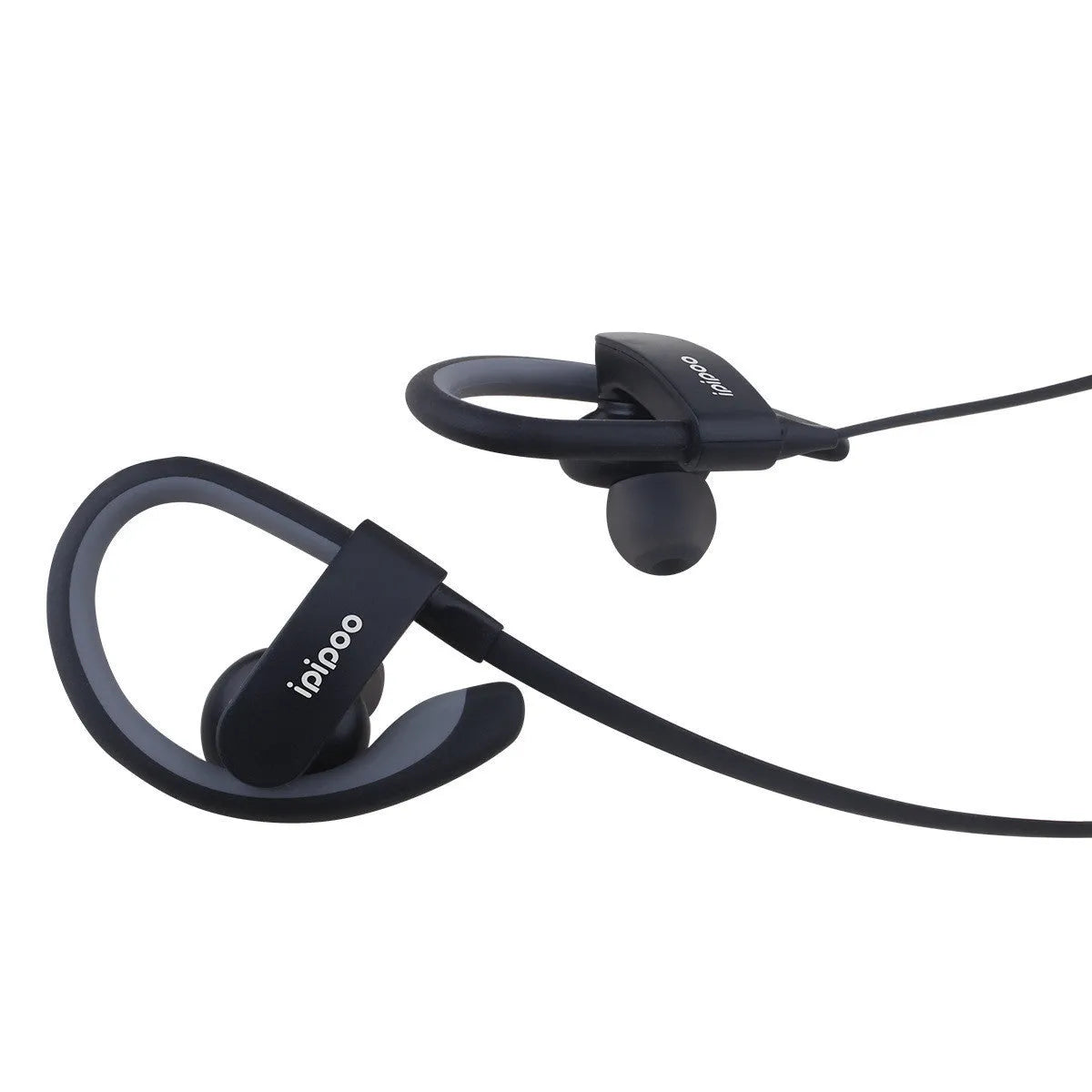 Wireless sports headphones in blue, grey, red, or yellow colours with earplug design.