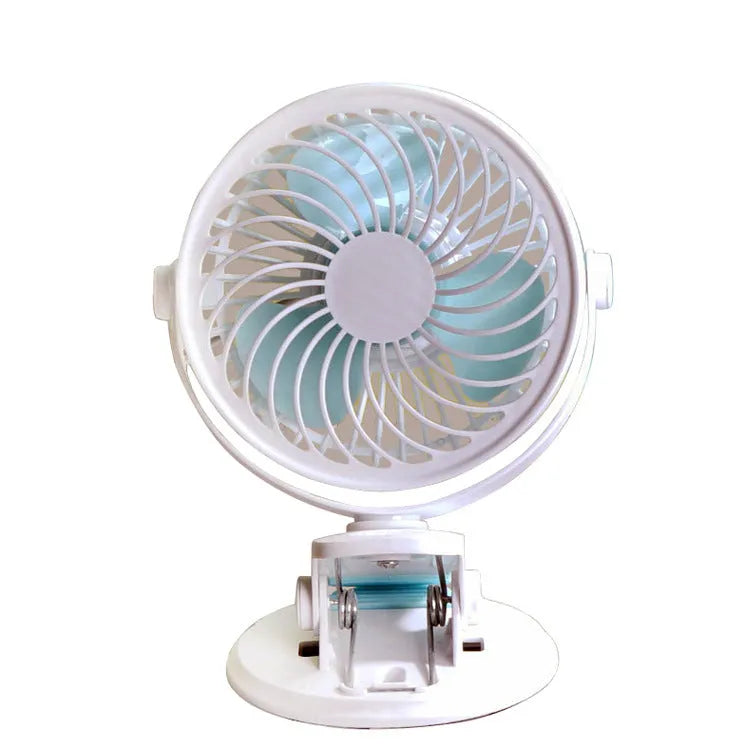 USB-powered mini desktop clip fan with brushless motor for quiet dormitory and office use