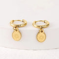 Stainless steel geometric earrings with oval elements for women, XY-EH005 style