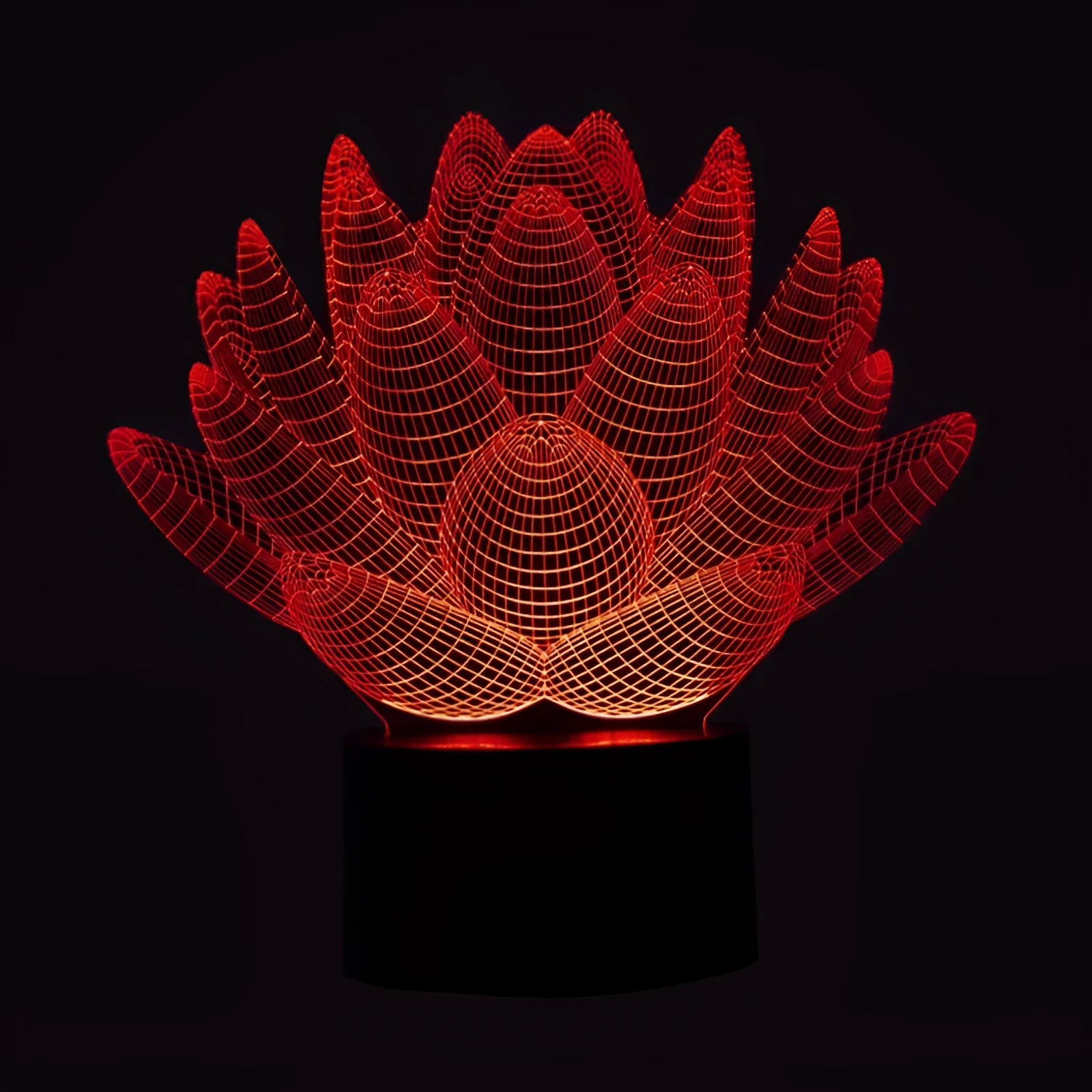 Modern lotus-shaped LED night light with acrylic shade and touch control