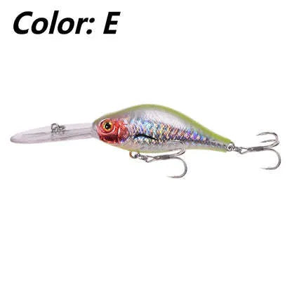 10.5cm deep diving hard fishing lure with a long tongue board, shown in Colour A.