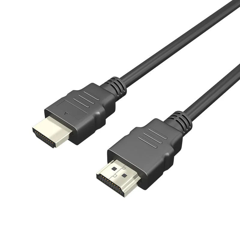 Black HDMI data cable with nickel-plated connectors, shown in multiple length options for set-top box connection