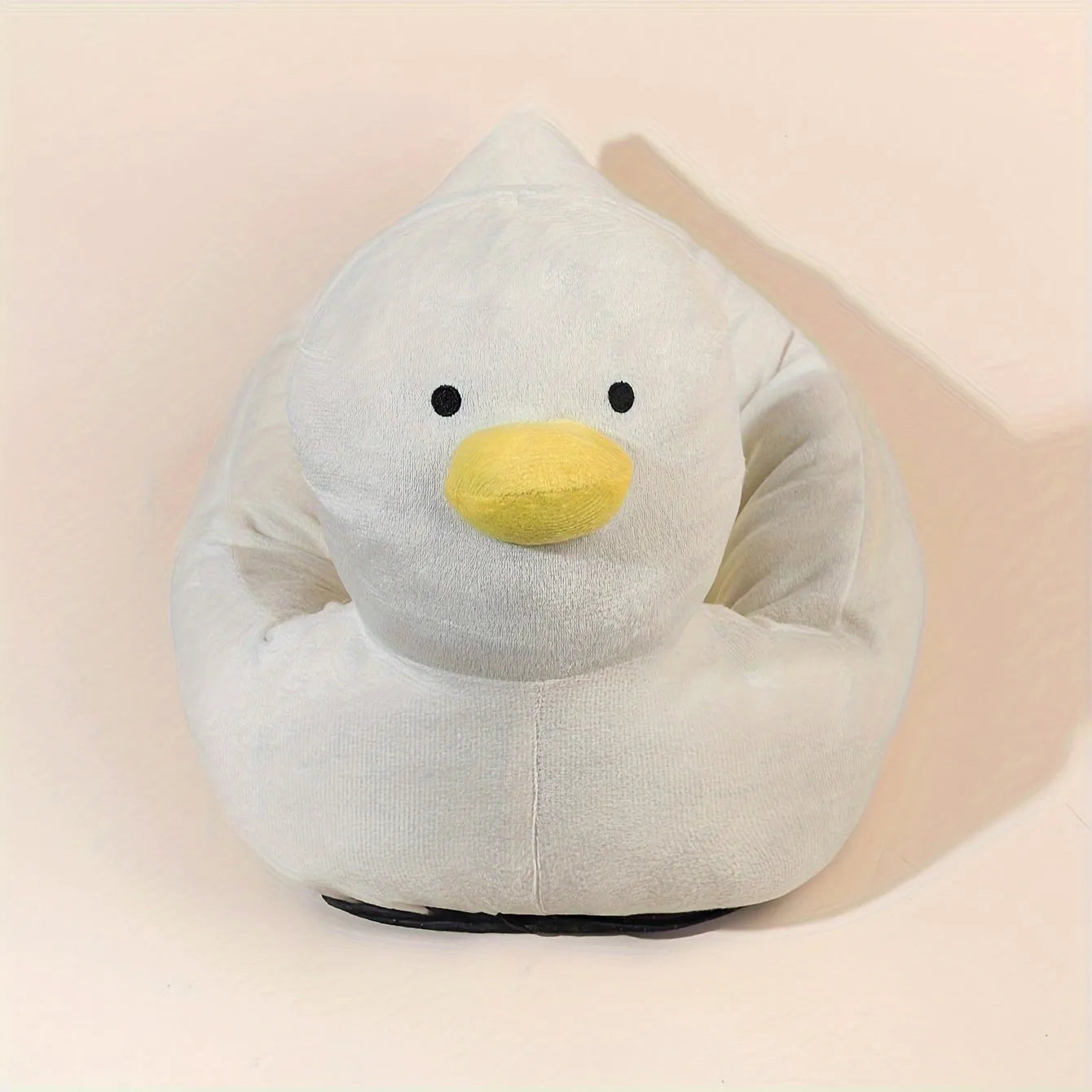 Blue duck-shaped fluffy pet bed for small dogs and cats with unique pattern