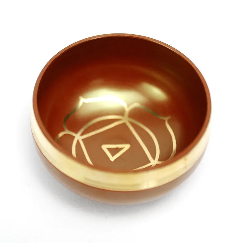 Handmade colourful Himalayan singing bowl for yoga meditation and sound therapy