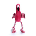Pink animal-shaped corduroy squeaky dog toy with plush construction