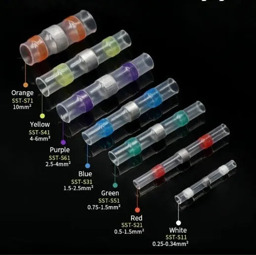Waterproof heat shrink solder ring terminal connector with transparent inspection window