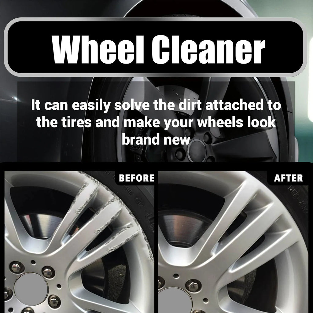 Car tyre cleaning bottle and microfiber cloth for alloy wheel cleaning with EDTA disodium formula