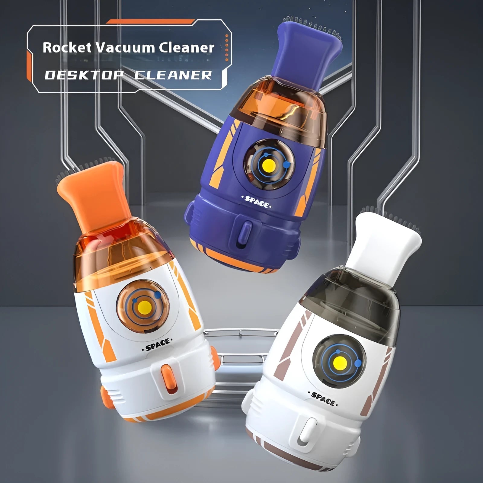 USB rechargeable handheld desktop vacuum cleaner in rocket and animal designs for keyboard cleaning
