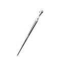 Silver metal urethral stimulation plug stick with round beads and a horse eye end design.