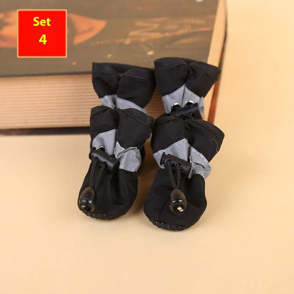 Breathable cloth dog shoes with soft soles available in multiple colours and seven size options