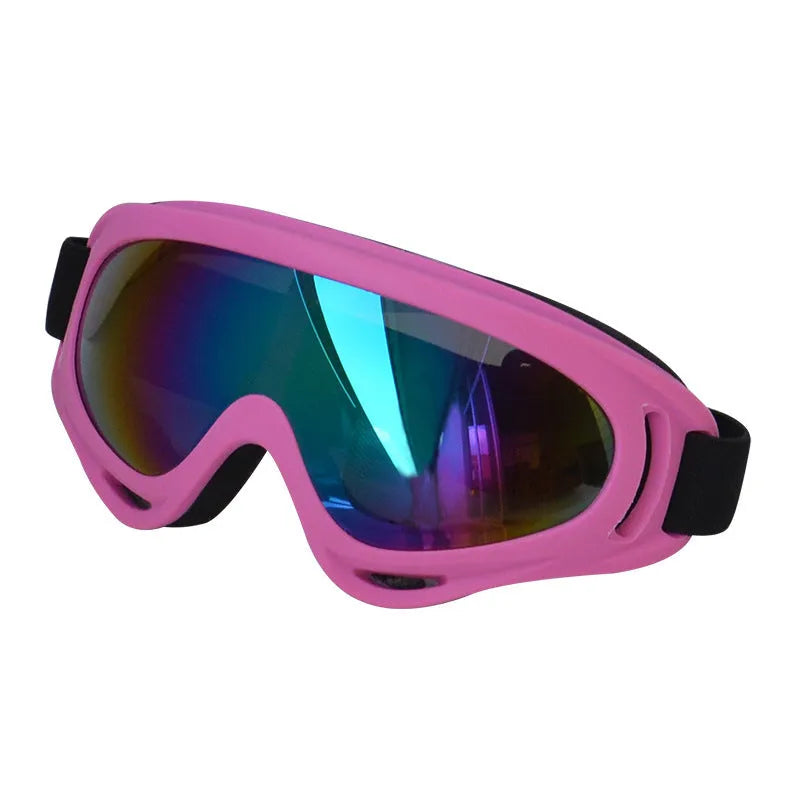 Outdoor dog sunglasses with UV400 protection, Class 2 sunshade lenses, full-frame PC construction, available in eleven colours including army green and black
