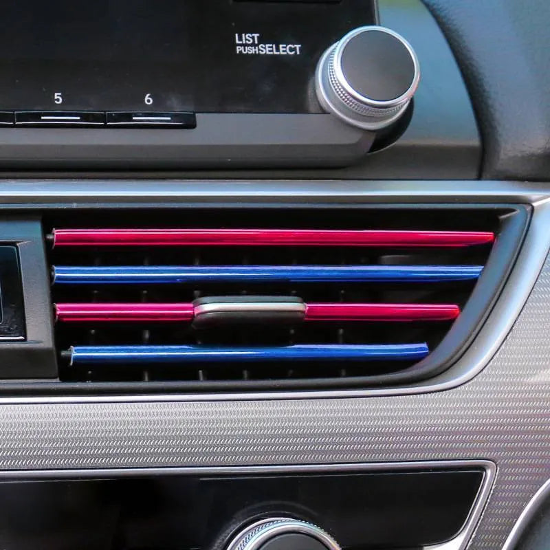 Automobile air outlet decorative strip set of 10 PVC pieces 20cm length car vent trim in multiple colours