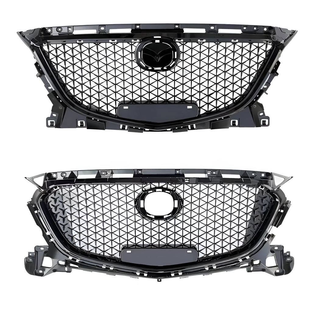 Unksera M10 three-stage front shovel car tail diffuser in honeycomb black finish for 14-19 vehicles