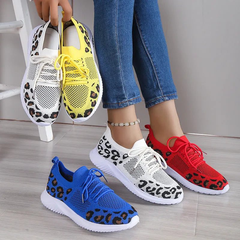 Women's flyweave summer sports casual shoe in blue, sizes 36-41, breathable and lightweight