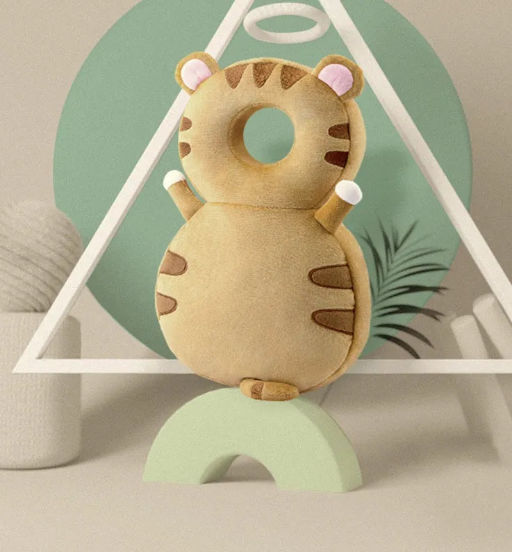 Baby breathable anti-fall protection pillow with adjustable straps in cute animal design