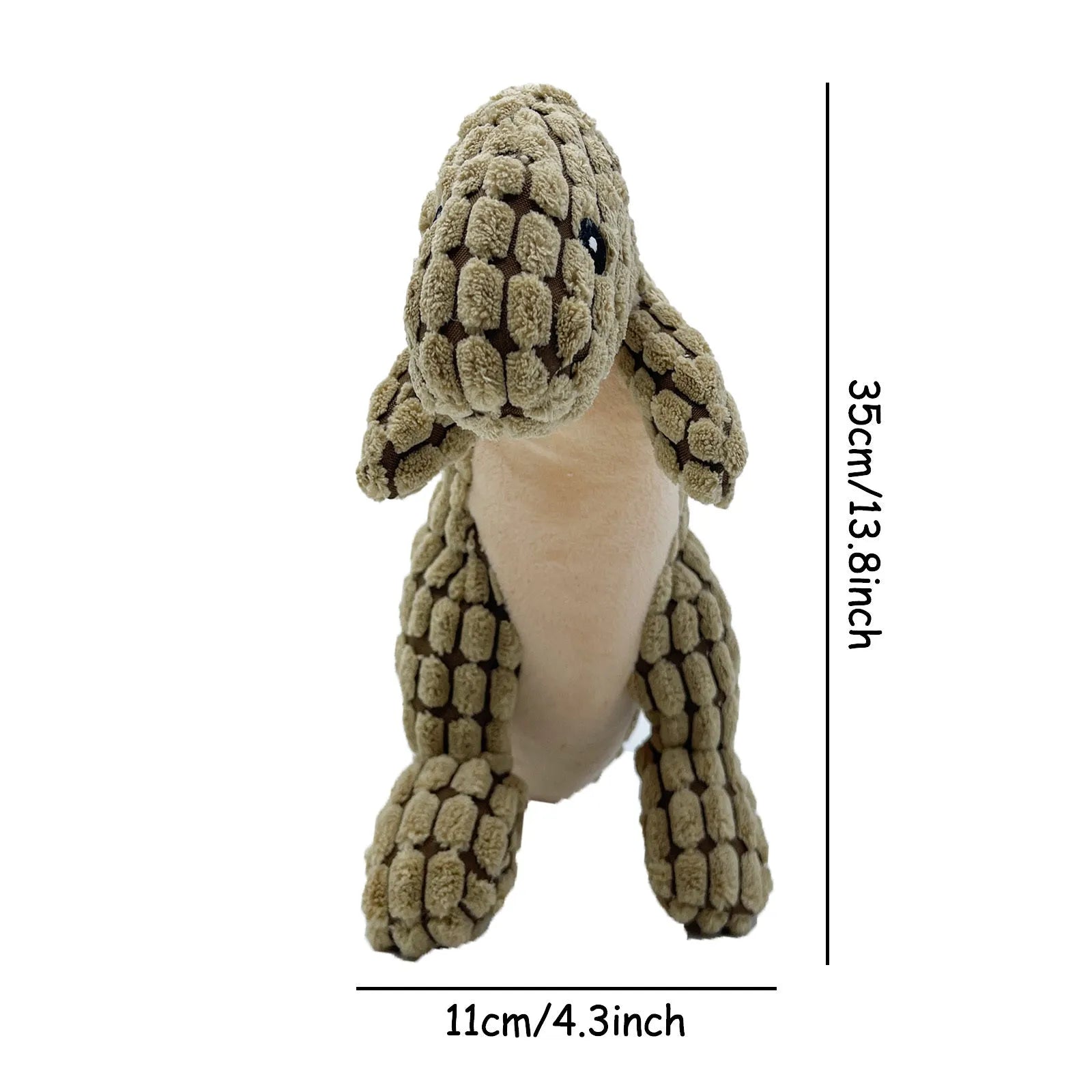 Grey rubber dog chew toy with squeaker measuring 35cm long for bite resistance