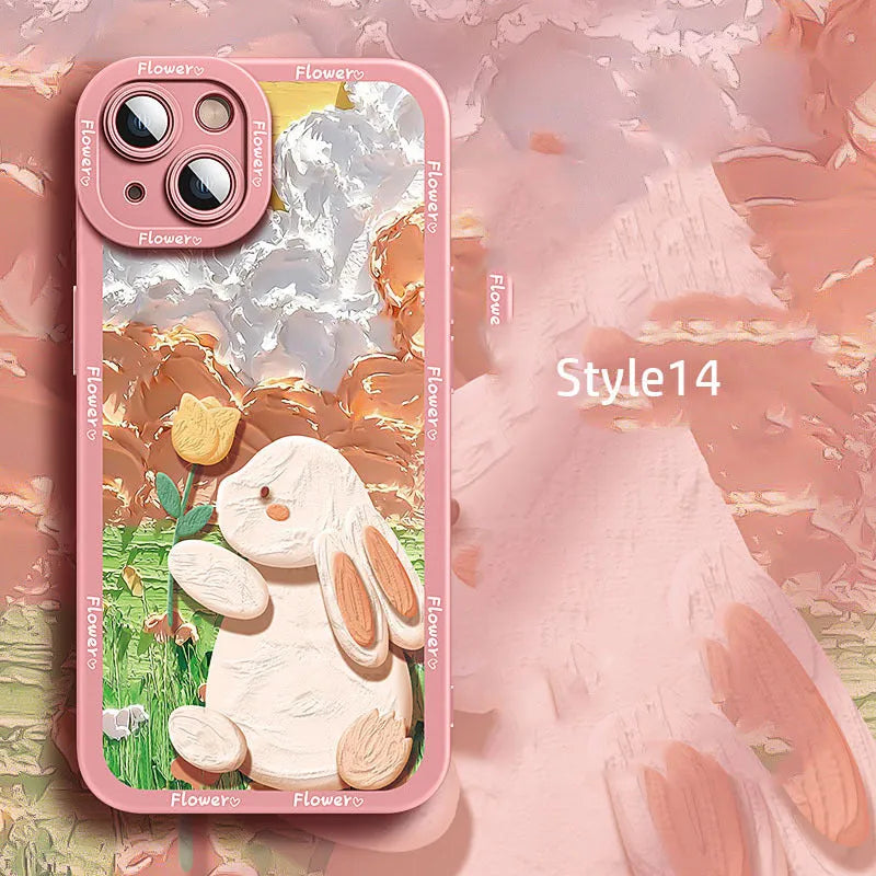 Silicone cartoon mobile phone case for Apple iPhone 14 Pro Max with colourful drop prevention design