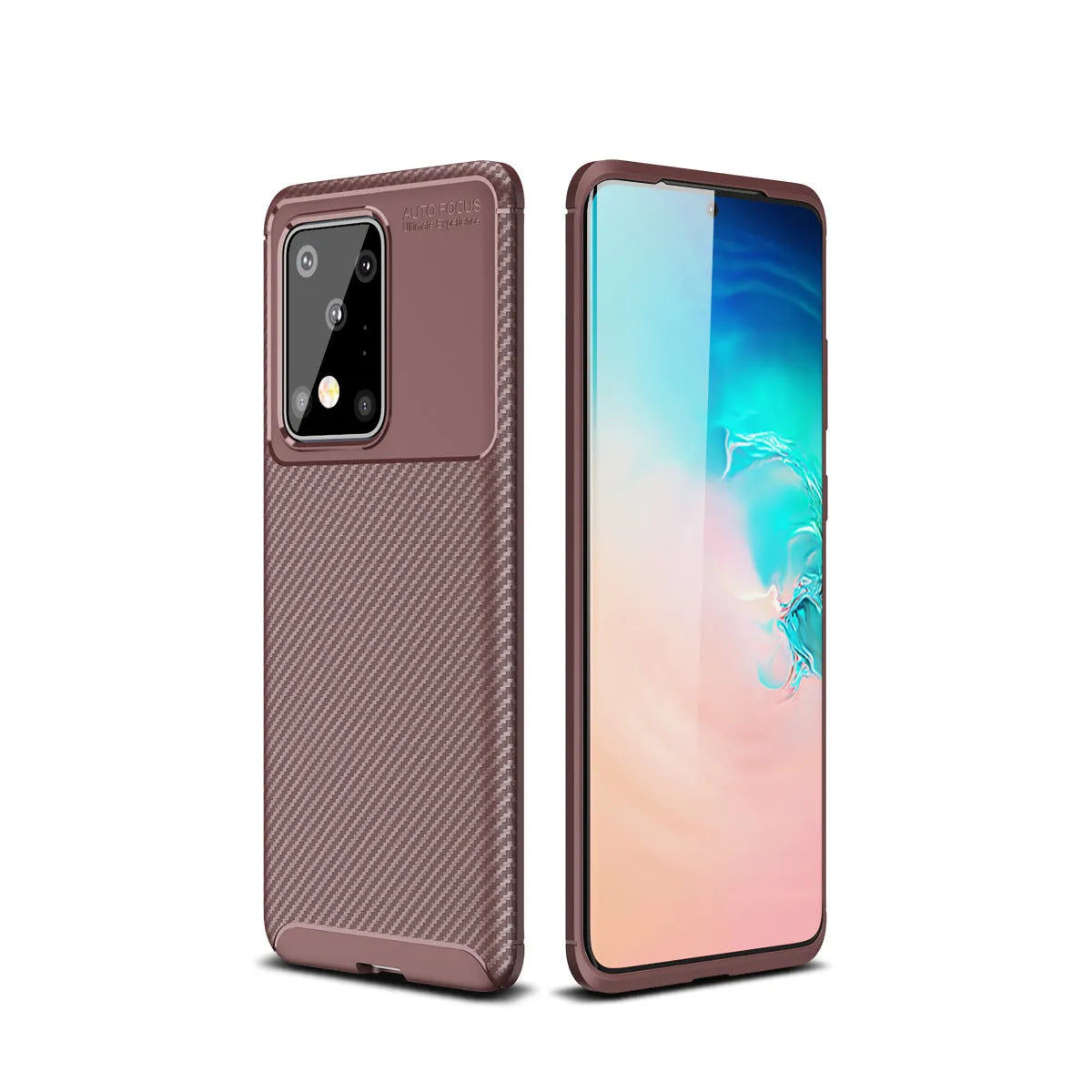 Beetle TPU back cover phone case for Samsung smartphones in solid black, blue, or brown colours