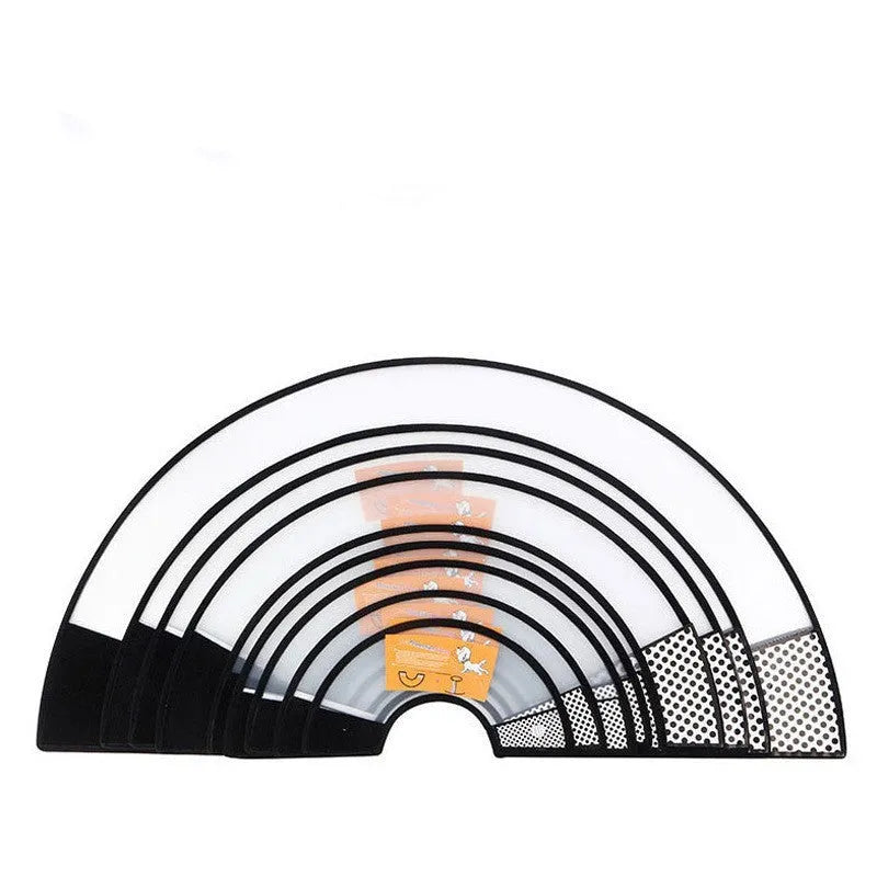 Transparent PP plastic pet cleaning ring with Velcro closure in size 5 for neck 23-27cm depth 12.5cm