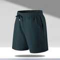 Men's loose fit quick-drying sports shorts in ice silk polyester fabric with micro-elastic waistband