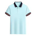 Summer solid colour cotton polo shirt with short sleeves and slit hem, available in multiple colours and sizes