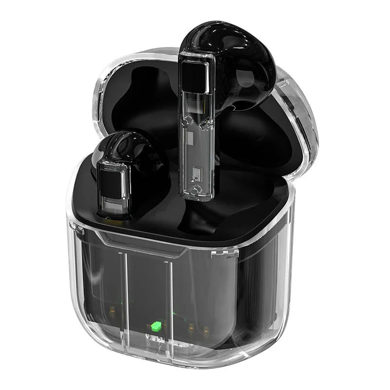 YX06 transparent wireless TWS headphones in four colours with Bluetooth 5.3 and noise reduction
