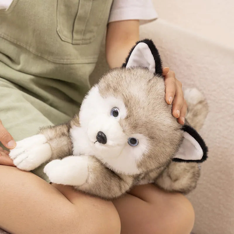 Lying posture simulation Shiba Inu plush doll in brown with soft short plush fabric and PP cotton filling