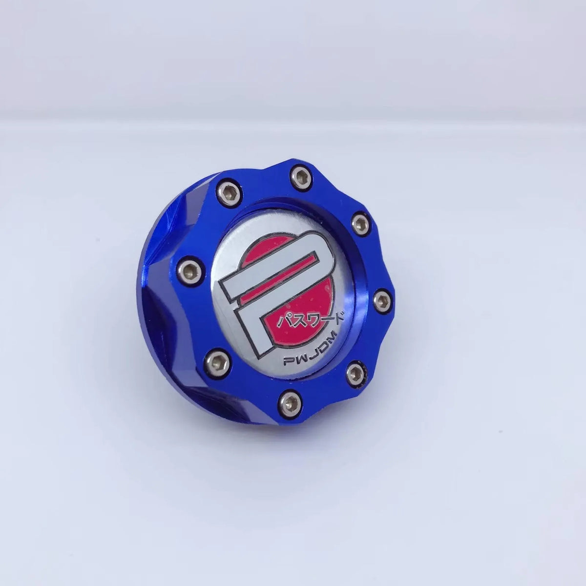 Aluminium alloy fuel tank cap for Honda cars in red, blue, gold, and purple colour options