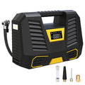 Carsun 100W 12V car air pump with digital display and 3m power cable on a garage floor