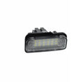 Mercedes Benz LED licence plate light unit showing white PC housing and 18 LED beads.