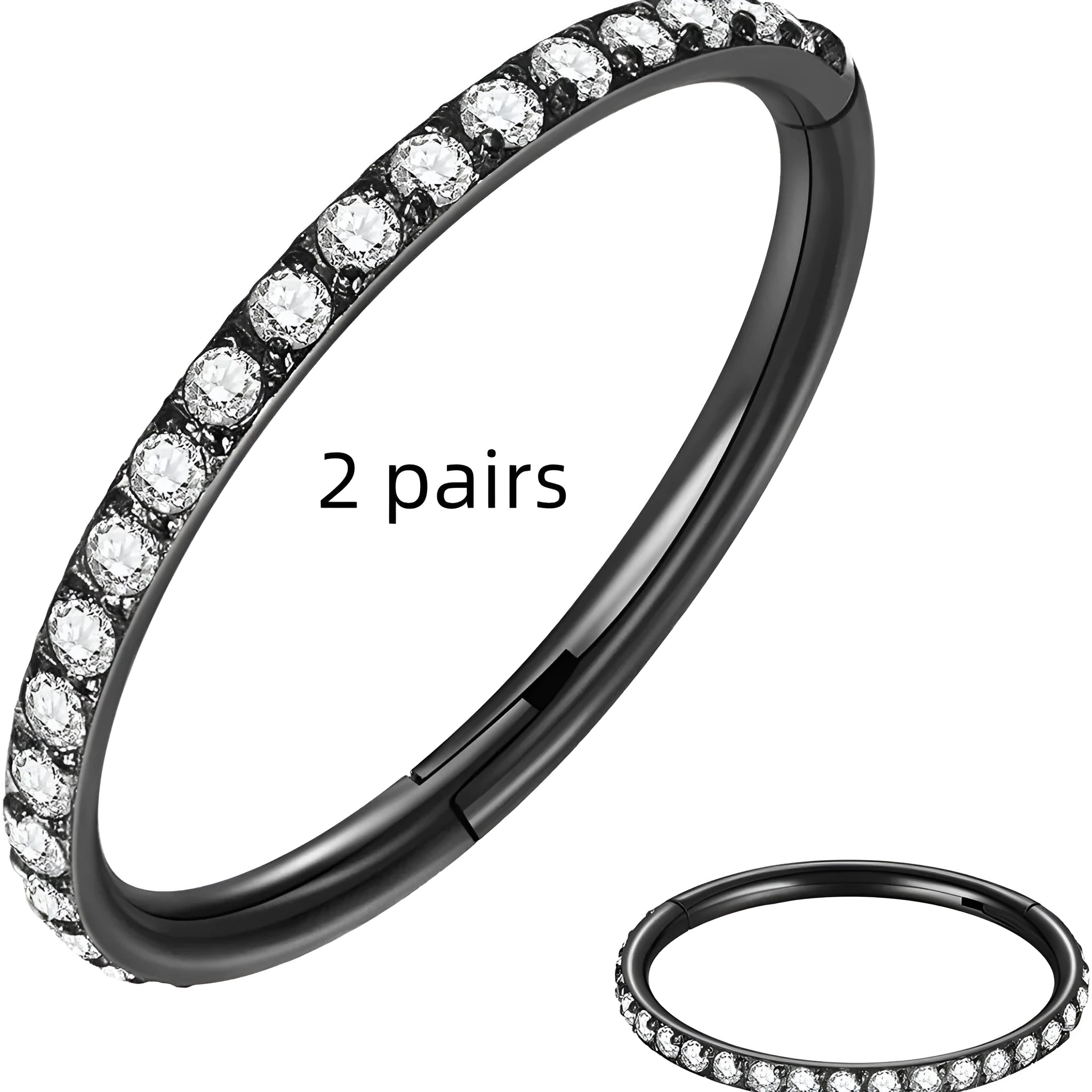 Close-up of a round, seamless stainless steel nose ring in a gold finish, showing its smooth, clasp-free design.