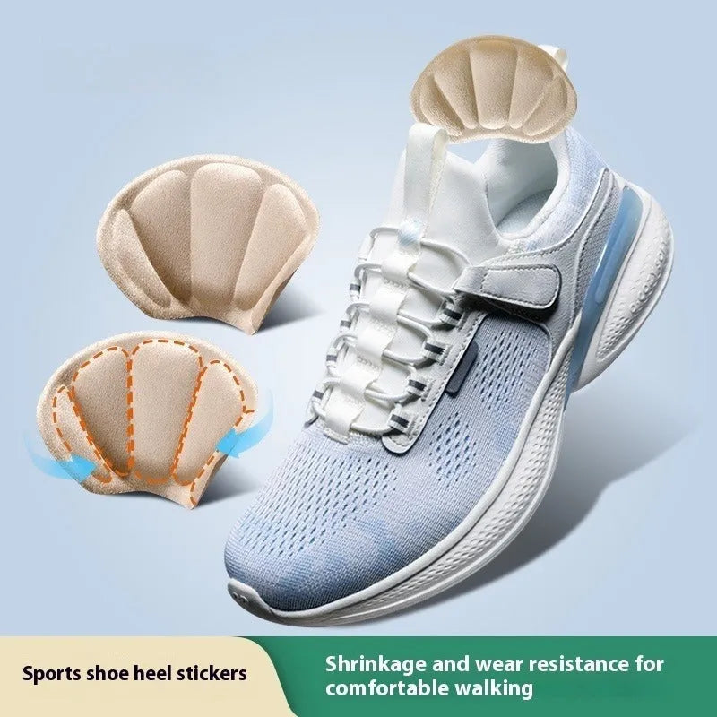 Three pairs of camel-coloured anti-slip heel cushion pads measuring 9.3x6cm