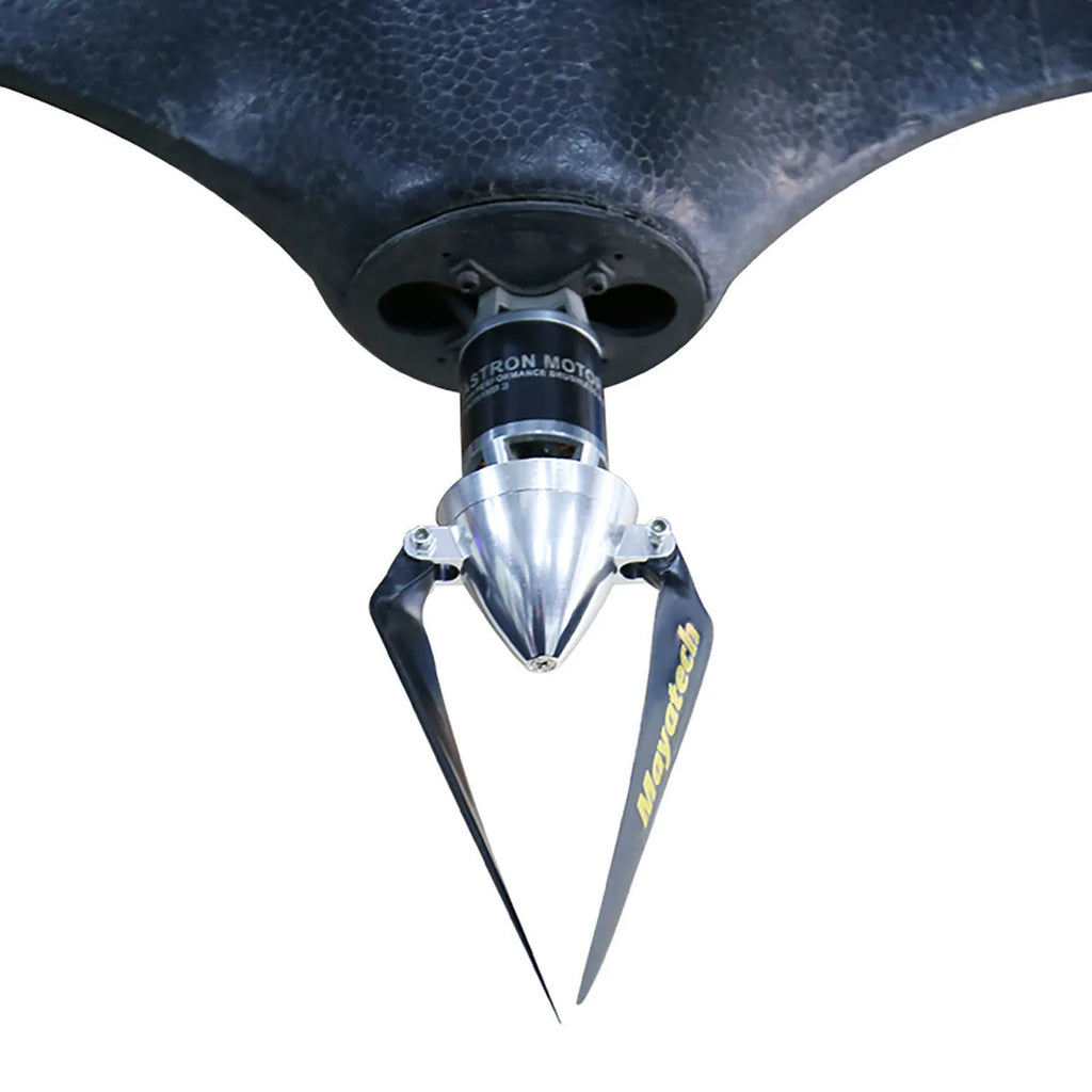Black polyethylene kayak paddle fittings folded to 12x6.5cm with quick disassembly mechanism