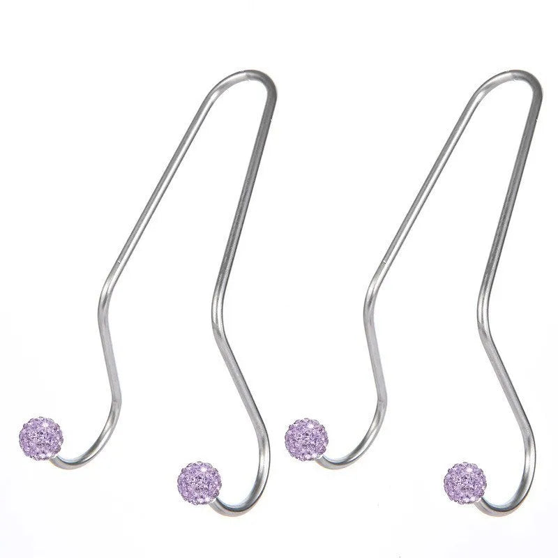Stainless steel car seat hook with diamond rhinestone decoration in various colours