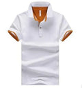 Men's casual fashion stand collar polo shirt in cotton with short sleeves
