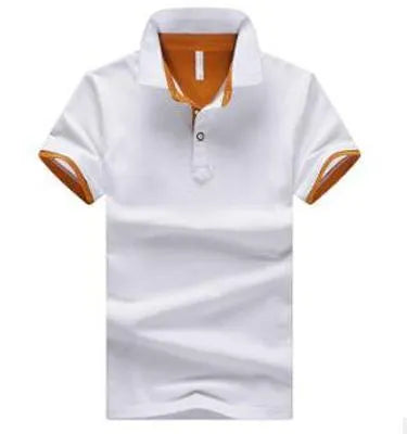 Men's casual fashion stand collar polo shirt in cotton with short sleeves