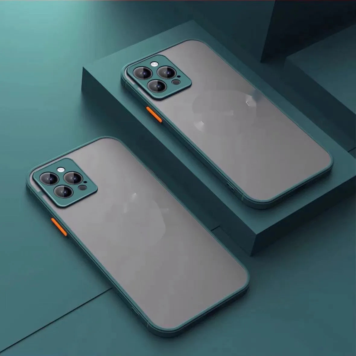 Frosted magnetic phone case for Apple iPhone on a table, showing anti-fingerprint matte finish.