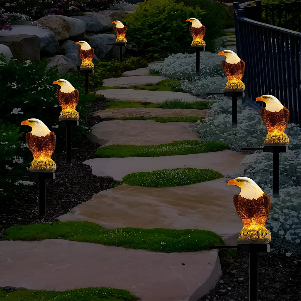 Solar outdoor waterproof luminous simulation animal lamp in eagle shape for garden ambience