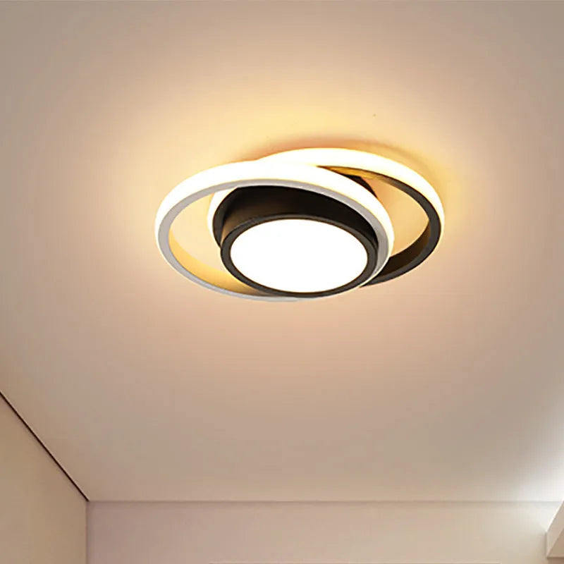 Modern Nordic style aluminium ceiling light fixture with LED in round and square shade options.