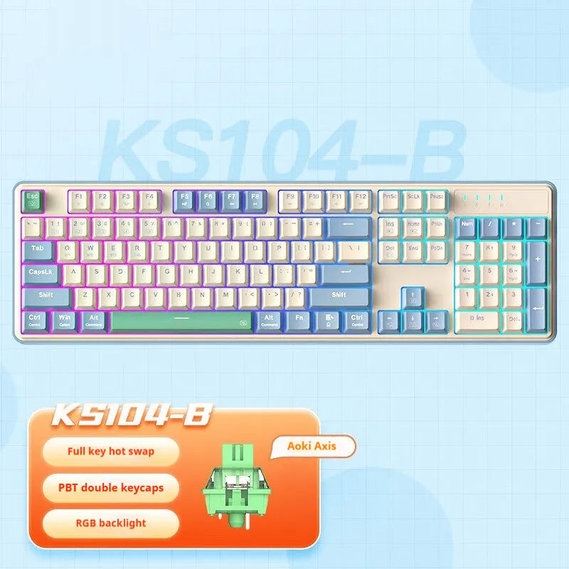 Red Dragon 104-key mechanical gaming keyboard in a selected colour with USB cable.