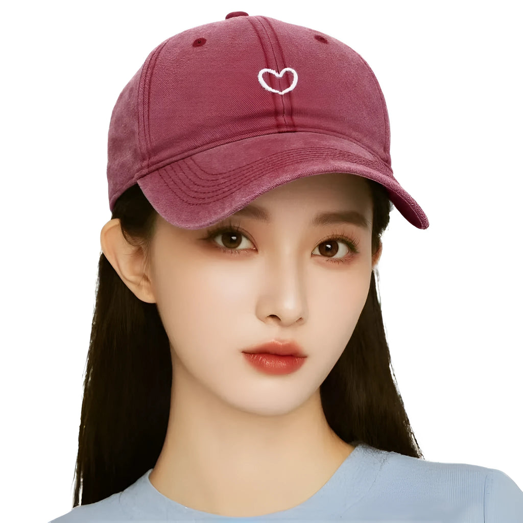 Cotton embroidered adjustable dome cap in black with distressed finish