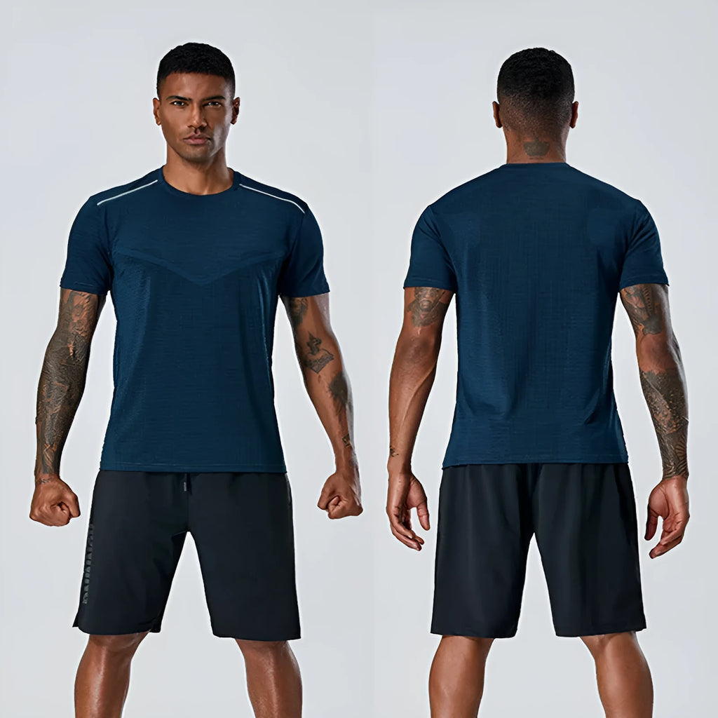 Quick-drying polyester T-shirt for men and women in Army Green colour, front view