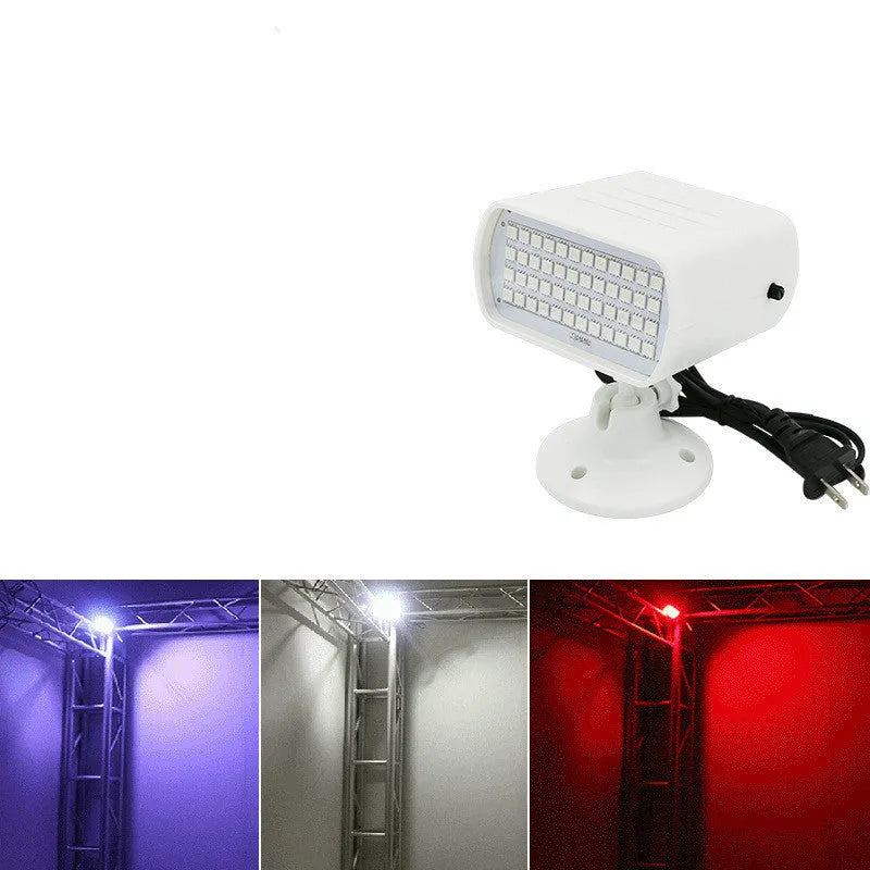 Compact white 48 LED professional strobe light for stage and club sound-activated flashing.