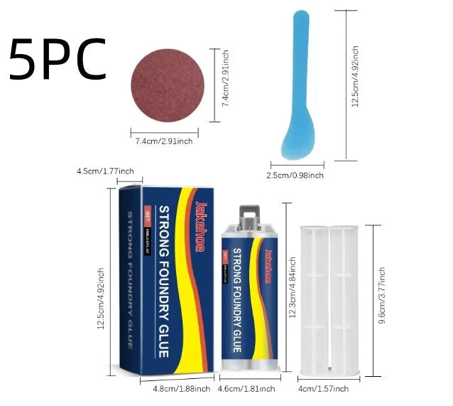 85ml twin-cartridge metal epoxy adhesive sealant kit with push rod and tools