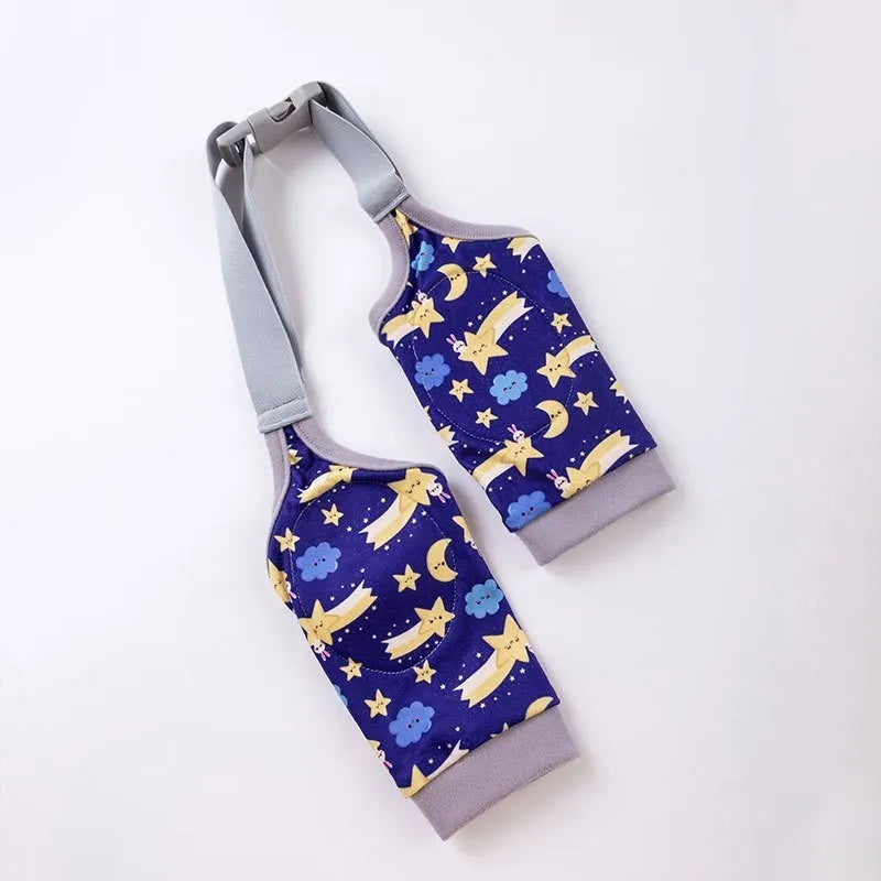 Adjustable dog elbow protection brace with scarf accessory in blue colour for medium large breed