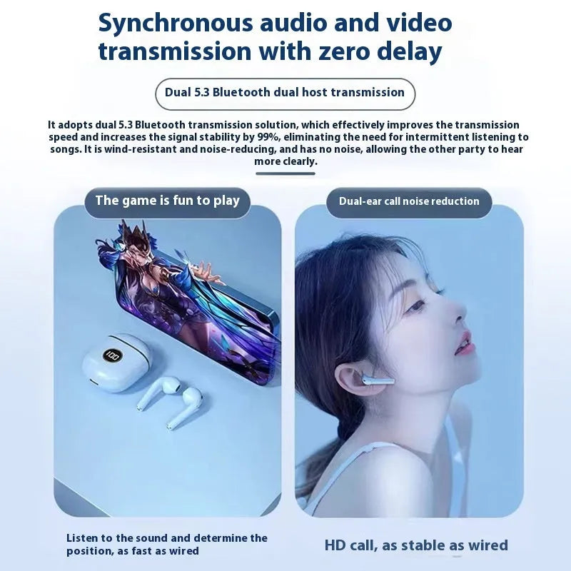 Wireless Bluetooth sports earbuds in in-ear design with ENC noise cancellation, available in multiple colours