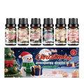 Christmas essential oil set with six 10ml bottles of festive fragrances for aromatherapy