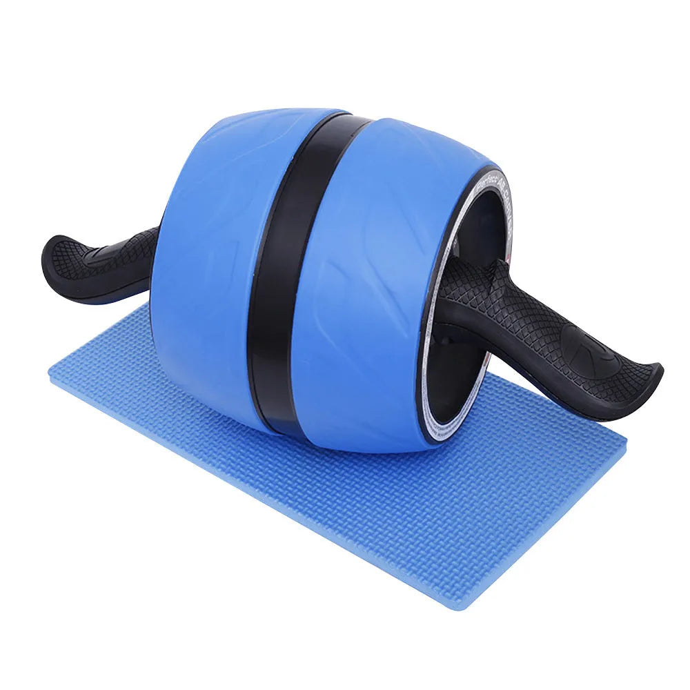 Blue abdominal wheel with carbon steel spring and rubber for core training