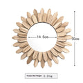 European-style solid wood handmade hanging mirror with baked finish